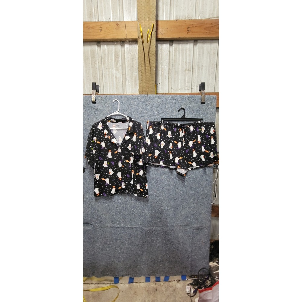 Celebrate Halloween Shorty Notch Ghost Black Soot Set Size 3X NWT